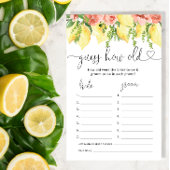 Lemon Floral Hoe oud waren ze bruid douche spel