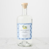 Lemon Floral Limoncello Wedding Blue Tegel Italiaa Likeurfles Etiket (Voorkant)