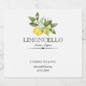 Lemon Floral Limoncello Wedding Citrus Garden Likeurfles Etiket (Enkel label)
