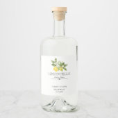 Lemon Floral Limoncello Wedding Citrus Garden Likeurfles Etiket (Voorkant)