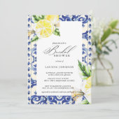 Lemon Floral Mediterraan Vrijgezellenfeest Kaart (Staand voorkant)