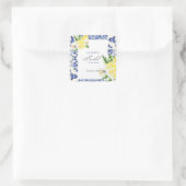 Lemon Floral Mediterraan Vrijgezellenfeest Vierkante Sticker (Tas)