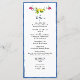 Lemon Floral Mediterranean Amalfi Wedding Menu