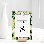 Lemon Floral Monogram Emerald Green Wedding Kaart<br><div class="desc">Dit ontwerp van het Lemon Floral Monogram Emerald Green Wedding Table Number is een briljante keuze voor het creëren van een elegante en mooie esthetiek voor je bruiloft of een andere speciale gelegenheid. Klassiek wit met verfijnde zwarte typografie en schitterende kalligrafie is een toonbeeld van moderne, maar traditionele stijl. Donkere...</div>