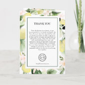 Lemon Floral Monogram White Wedding Folded Programma (Achterkant)