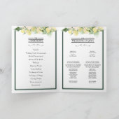 Lemon Floral Monogram White Wedding Folded Programma (Binnen)