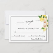 Lemon Floral no Meal RSVP V2 Kaartje (Voorkant)