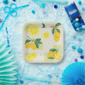 Lemon Floral Papieren Bordje (Feest)
