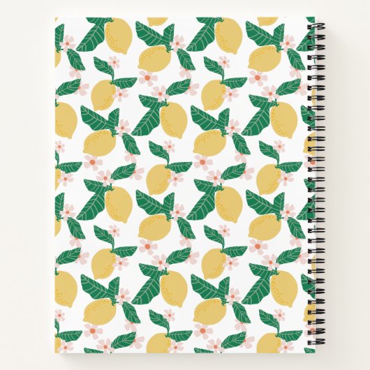 Lemon Floral Personalized Notitieboek (Achterkant)