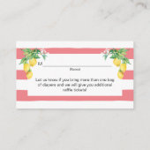Lemon Floral Pink en White Citrus Diaper Raffle Informatiekaartje (Achterkant)