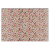 Lemon  Floral pink Peony rustic Pattern monogram Snijplank (Voorkant)