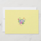Lemon Floral Polka Dot Twins Baby shower Invite Kaart (Achterkant)
