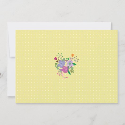 Lemon Floral Polka Dot Twins Baby shower Invite Kaart (Achterkant)