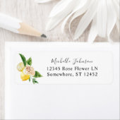 Lemon Floral Return Address Etiket (Insitu)