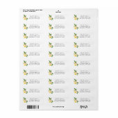 Lemon Floral Return Address Etiket (Full Sheet)