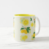 Lemon Floral Tweekleurige Koffiemok (Voorkant rechts)