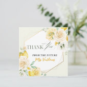 Lemon Floral Vrijgezellenfeest Bedankt Card (Staand voorkant)