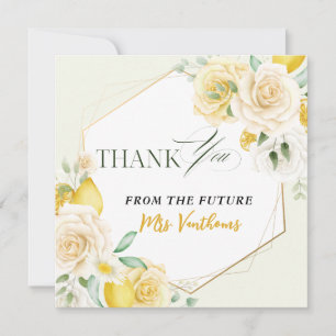 Lemon Floral Vrijgezellenfeest Bedankt Card