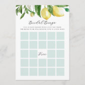 Lemon Floral Vrijgezellenfeest Bingo Game Kaart (Voorkant)