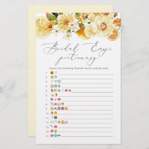 Lemon floral vrijgezellenfeest emoji pictionary ga