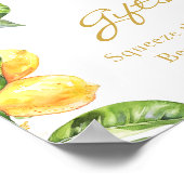 Lemon Floral Vrijgezellenfeest Gifts Poster (Hoek)