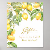 Lemon Floral Vrijgezellenfeest Gifts Poster (Voorkant)