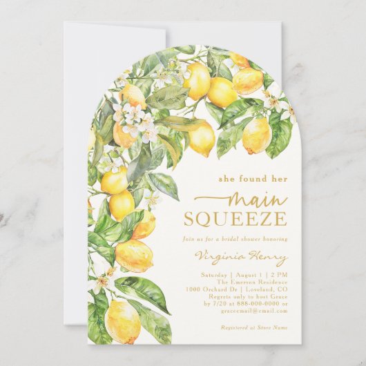 Lemon Floral Vrijgezellenfeest Kaart (Voorkant)