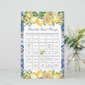 Lemon Floral Vrijgezellenfeest vind de Gast Bingo (Staand voorkant)