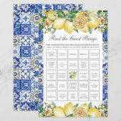 Lemon Floral Vrijgezellenfeest vind de Gast Bingo (Voorkant / Achterkant)