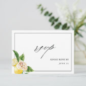 Lemon Floral w Meal RSVP Card 2 (Staand voorkant)