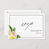 Lemon Floral w Meal RSVP Card 2 (Voorkant / Achterkant)