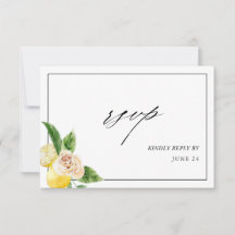 Lemon Floral w Meal RSVP Card 2