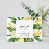 Lemon Floral w Meal RSVP-kaart RSVP Kaartje (Staand voorkant)