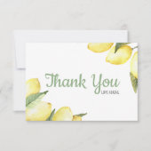 Lemon Floral Waterverf Hartelijk dank Bedankkaart (Voorkant)
