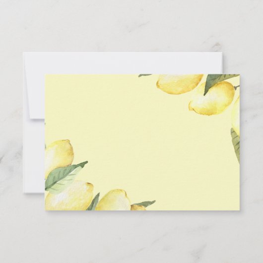 Lemon Floral Waterverf Hartelijk dank Bedankkaart (Achterkant)