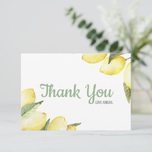 Lemon Floral Waterverf Hartelijk dank Bedankkaart