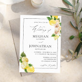Lemon Floral Wedding Kaart