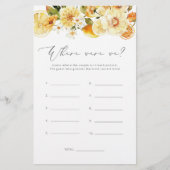 Lemon floral Where was we vrijgezellenfeest game (Voorkant)