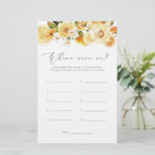 Lemon floral Where was we vrijgezellenfeest game (Staand voorkant)