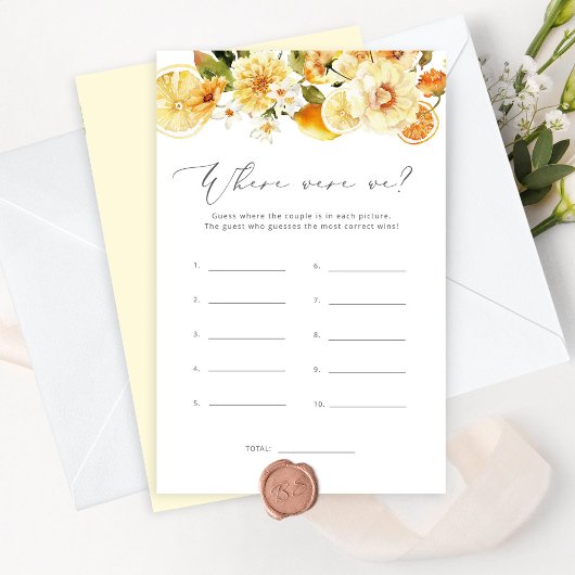 Lemon floral Where was we vrijgezellenfeest game