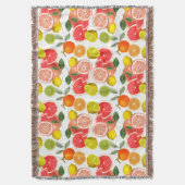 Lemon Floral white daisy Pattern Deken (Voorkant Verticaal)
