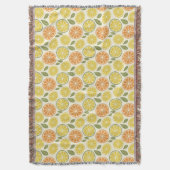 Lemon Floral white daisy Pattern Deken (Voorkant Verticaal)