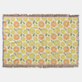 Lemon  Floral white daisy Pattern  Deken