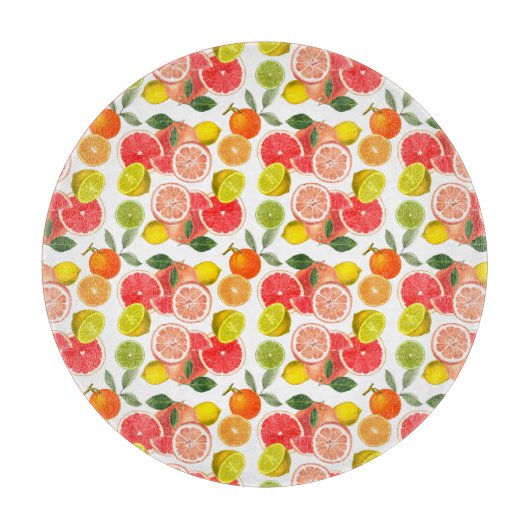 Lemon Floral white daisy Pattern Snijplank (Voorkant)