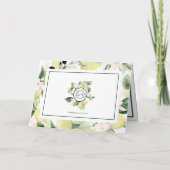 Lemon Floral White Wedding Folded Bedankt (Achterkant)