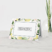 Lemon Floral White Wedding Folded Bedankt (Voorkant)