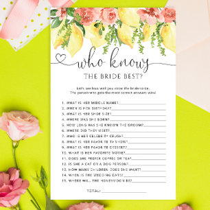 Lemon Floral Wie Weet Bruid De Beste Douche Spel