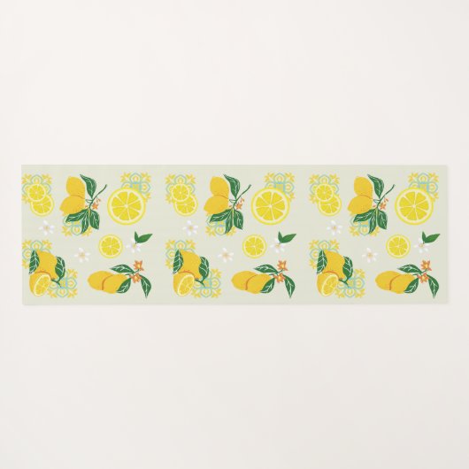 Lemon Floral Yogamat (Achterkant (horizontaal))