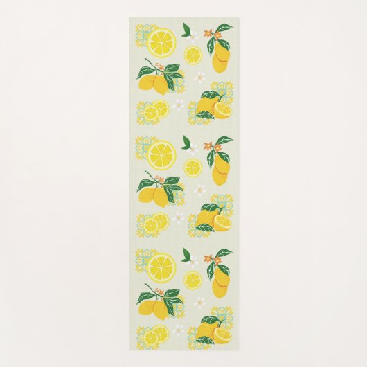 Lemon Floral Yogamat (Voorkant)