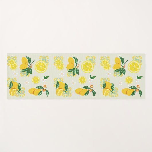Lemon Floral Yogamat (Voorkant (horizontaal))